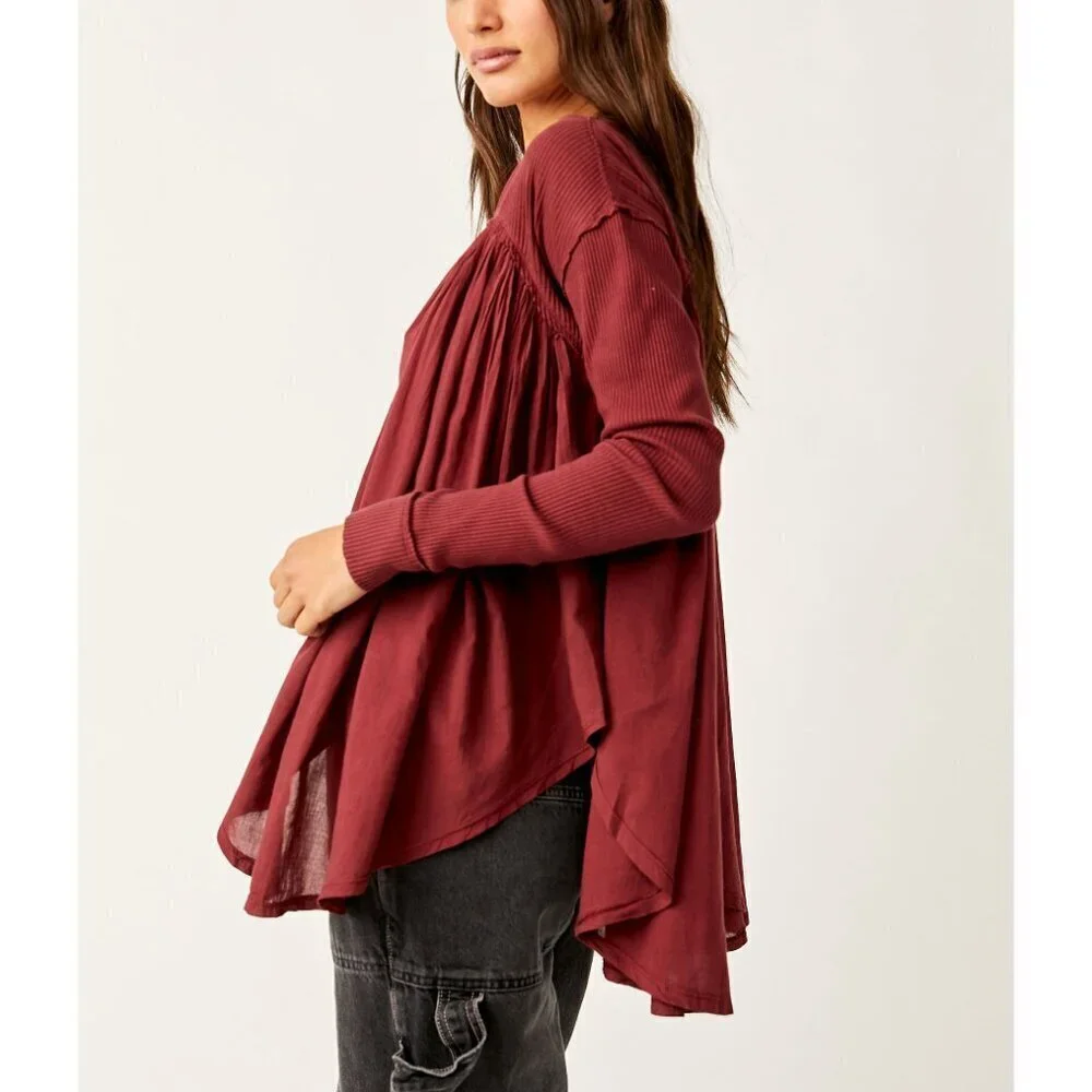 Free People Red Tunic Top